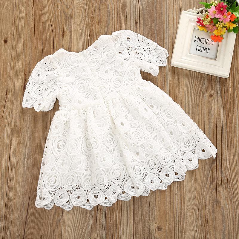 Classic Baby Girls Floral Lace Party Dress with Headband