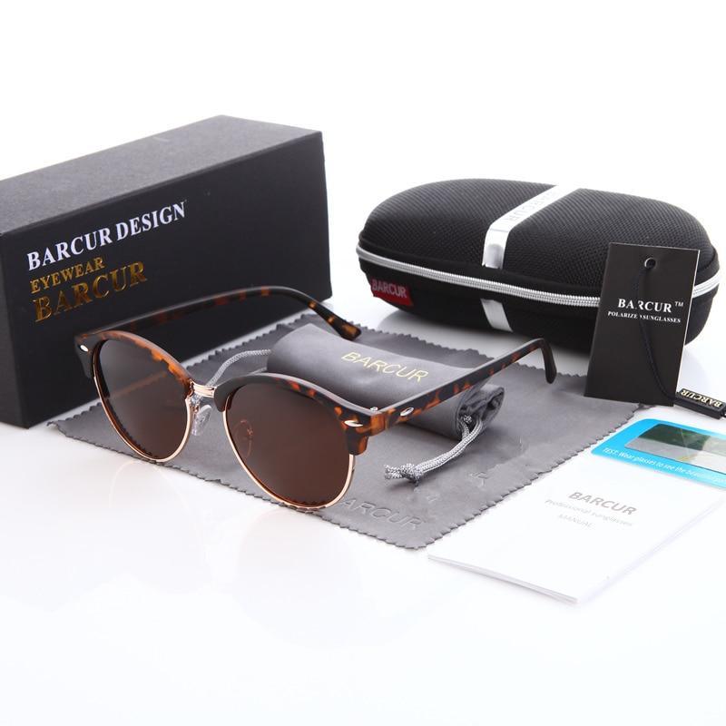 Retro Round Leopard Print Sunglasses with UV400 Protection