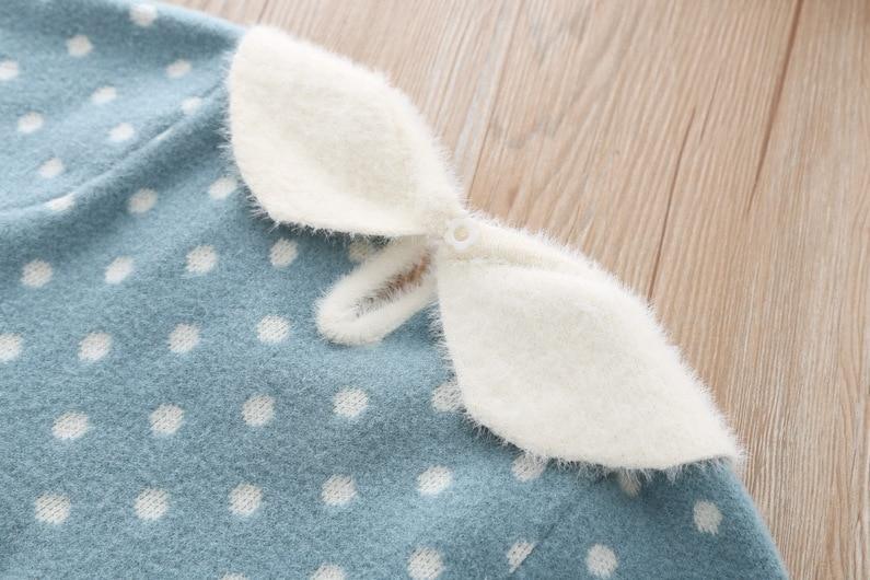 Retro Knit Sweater Dress for Baby Girls - Warm Polka Dot Vintage Look