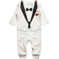 Baby Boy Long-Sleeved Formal Cotton Romper for Special Occasions