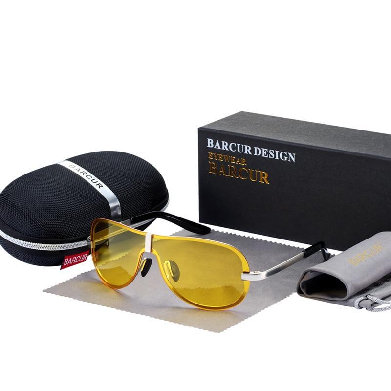 Luxury Pilot Night Vision Driving Glasses with Polarized Yellow Lenses
