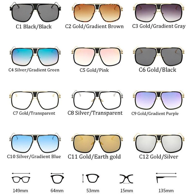 Oversized Square Gold Frame Luxury Driving Sunglasses