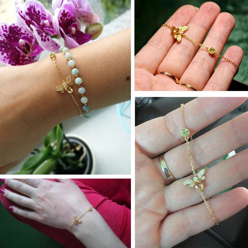 Bee Pearl Charm Bracelet in 14K Gold Plated 925 Sterling Silver