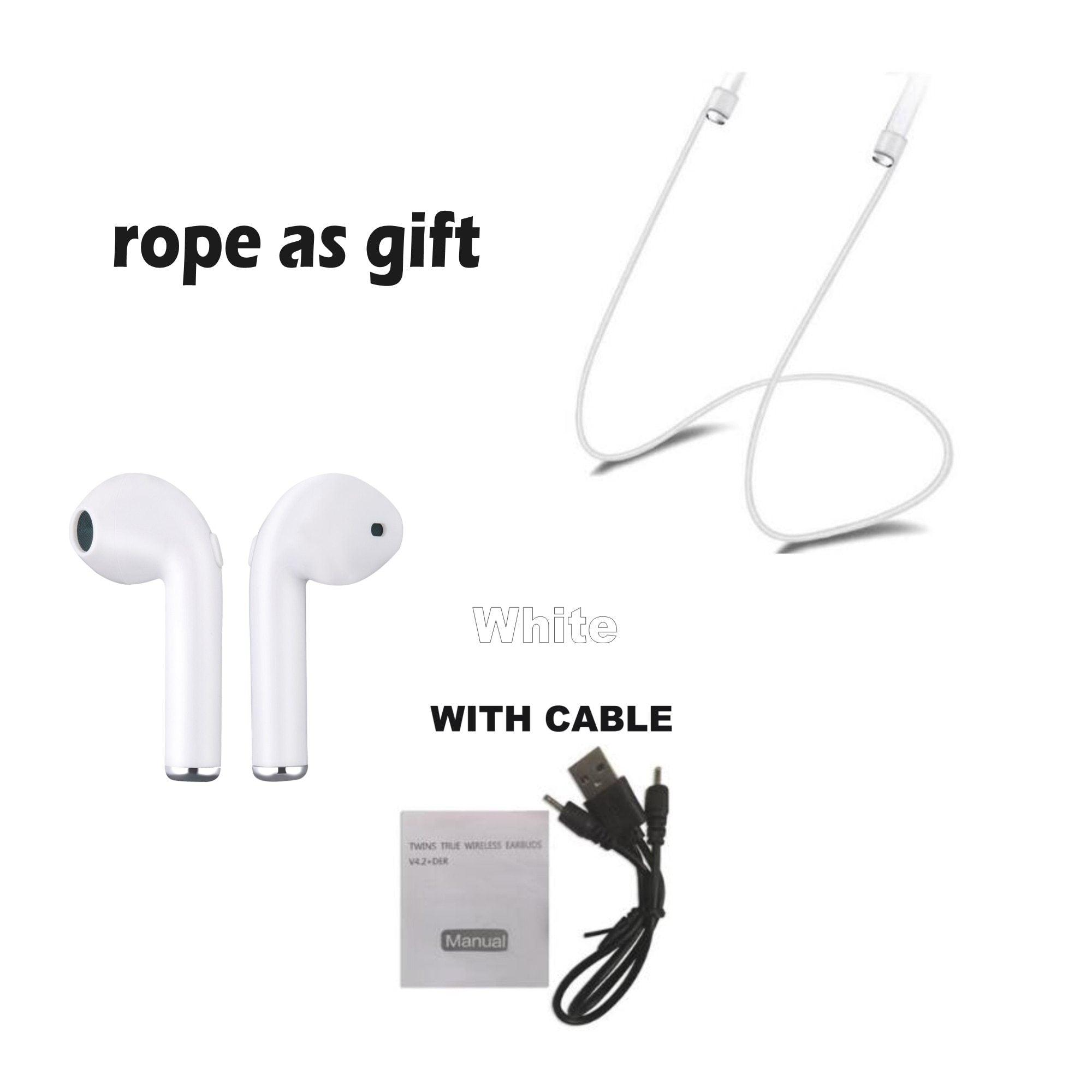 Wireless Bluetooth Earbuds with Charging Case - White, Red, Black