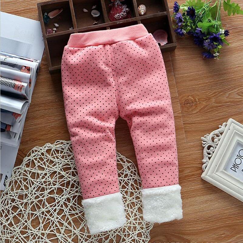 Polka Dot Warm Winter Leggings for Baby Girls
