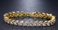 Leaf Charm Bracelet with AAA Cubic Zircon Stones