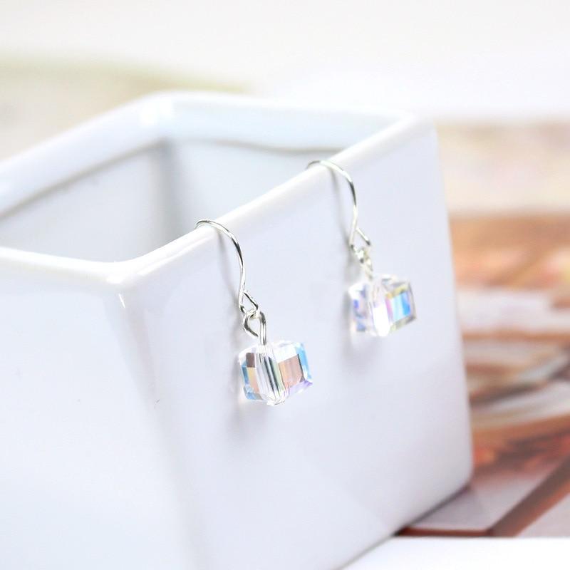Square Crystal Link Chain Stretch Bracelet for Glamorous Parties