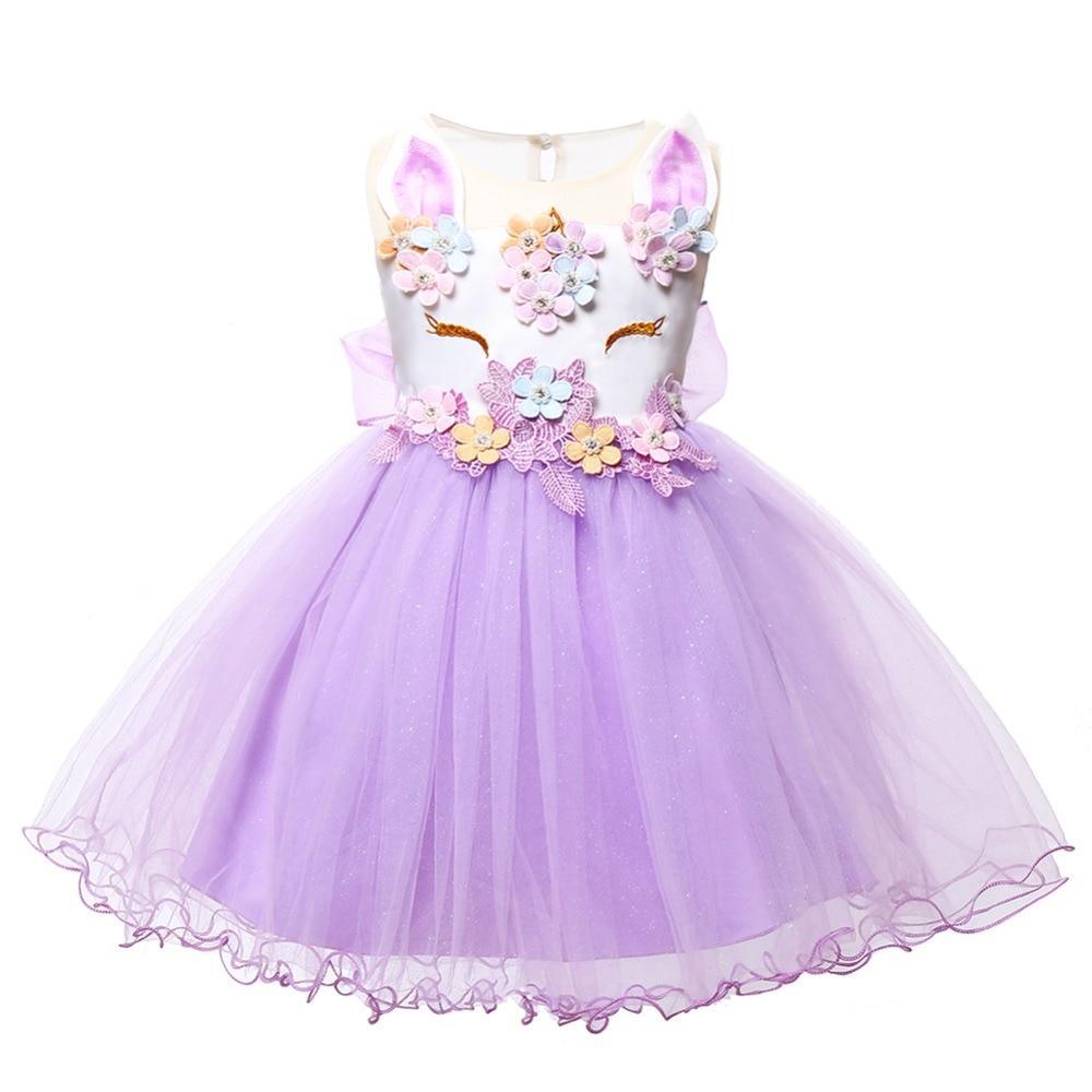 Elegant Unicorn Costume Dress for Baby Girls Party Wear