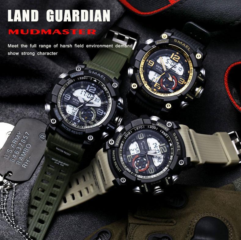 Sport Analog-Digital Military Watch Waterproof 50M Night Mode