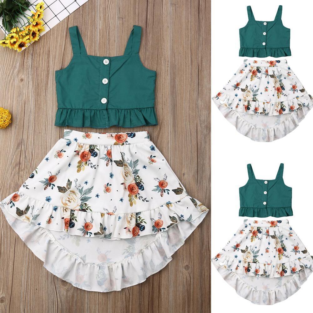 Baby Girl Floral Ruffle Top and Bloomers Set in Teal and White