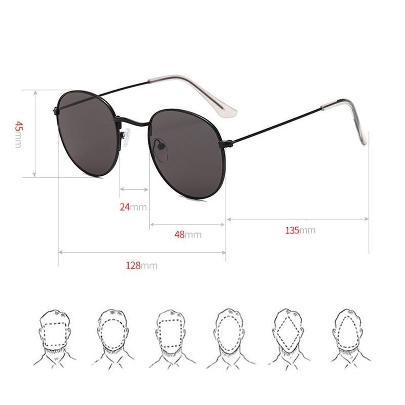 Classic Round Unisex Polarized Sunglasses Vintage Mirror Style