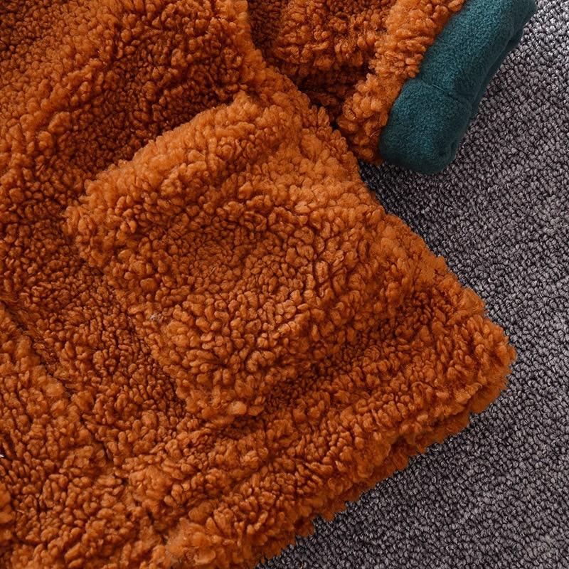 Toddler Warm Winter Jacket - Beige & Brown Windproof Coat