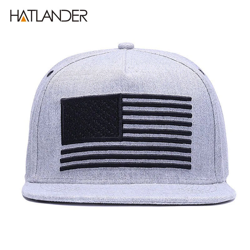 Raised Flag Embroidery Snapback Cap
