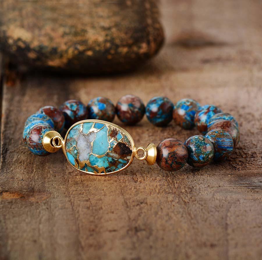 7 Chakra Lava Rock & Tiger Eye Beaded Yoga Bracelet for Unisex