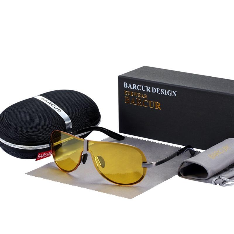 Luxury Pilot Night Vision Driving Glasses with Polarized Yellow Lenses
