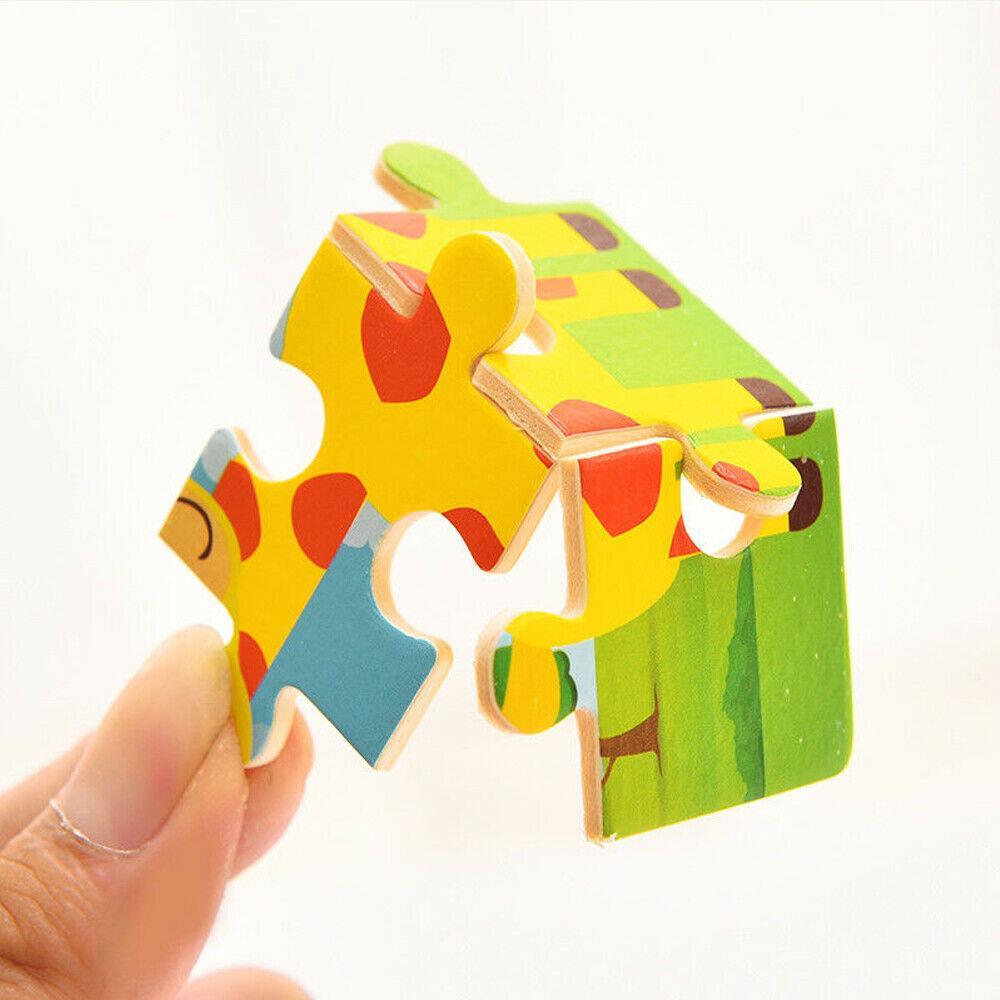 10-Piece Wooden Animal Puzzle Set for Toddler Early Learning