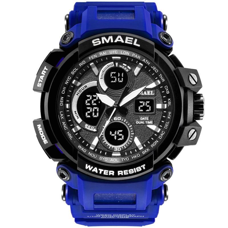 Red Sport Digital Watch 50M Waterproof Military Tactical Style