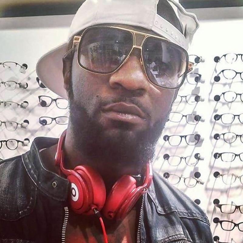 Oversized Square Gold Frame Luxury Driving Sunglasses
