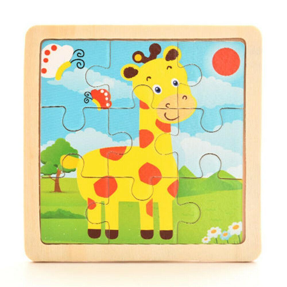10-Piece Wooden Animal Puzzle Set for Toddler Early Learning