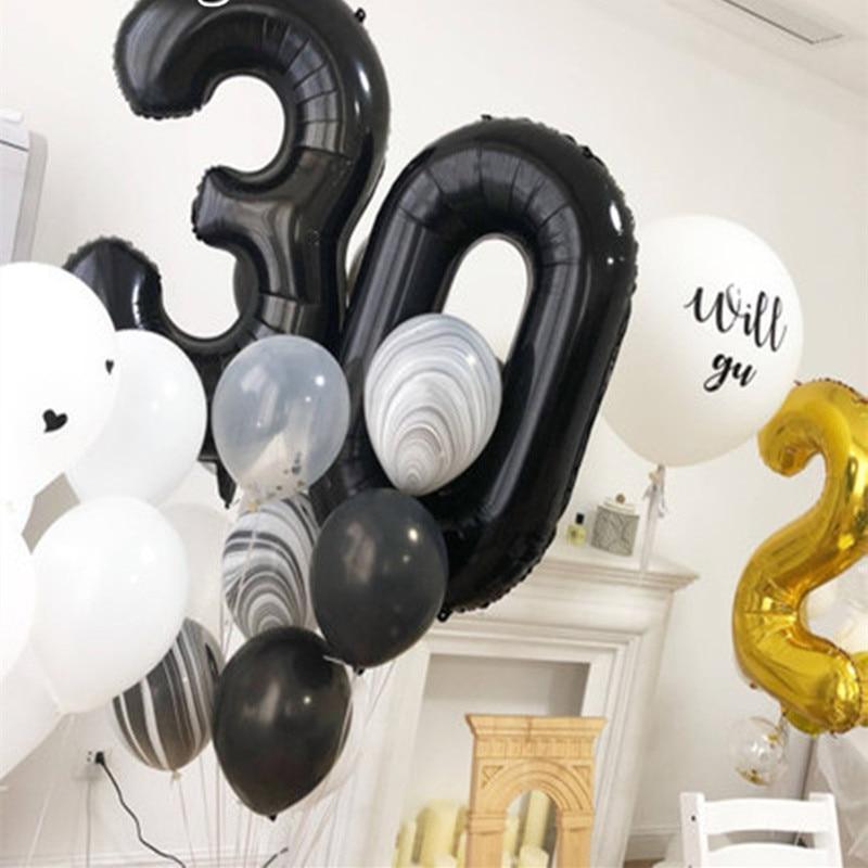 32-Inch Elegant Luxury Number Foil Balloon for Celebrations