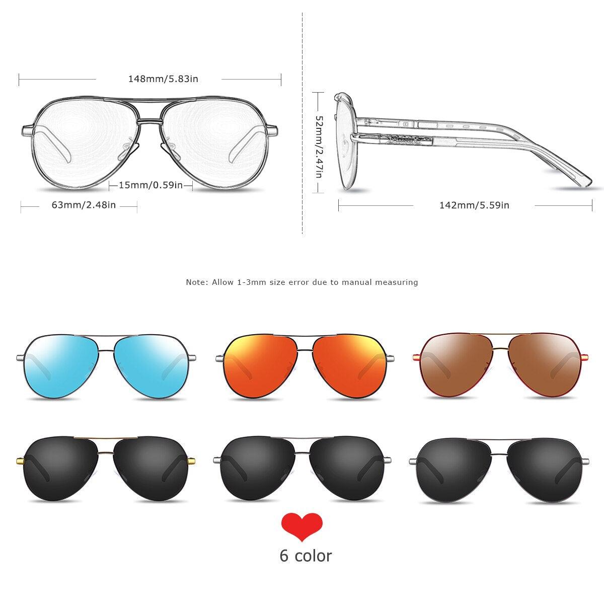 Retro Aviator Polarized Sunglasses UV400 Driving Shades