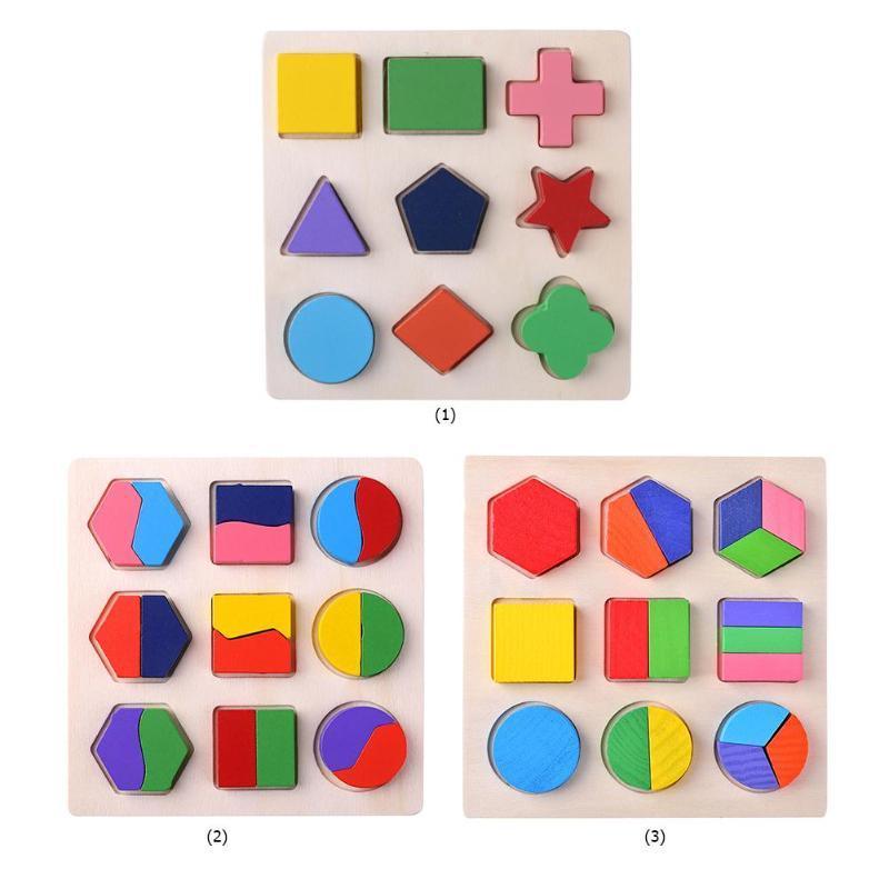 Wooden Geometric Sorting Puzzle – Minimalist Preschool Learning Toy
