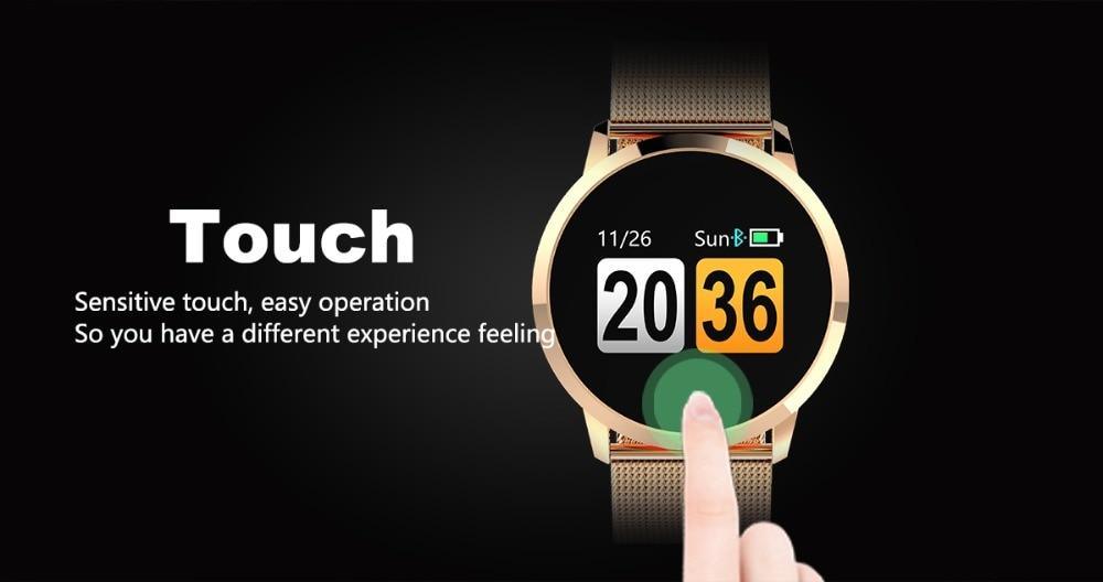Q8 LED Bluetooth Fitness Smartwatch with Stainless Steel Band