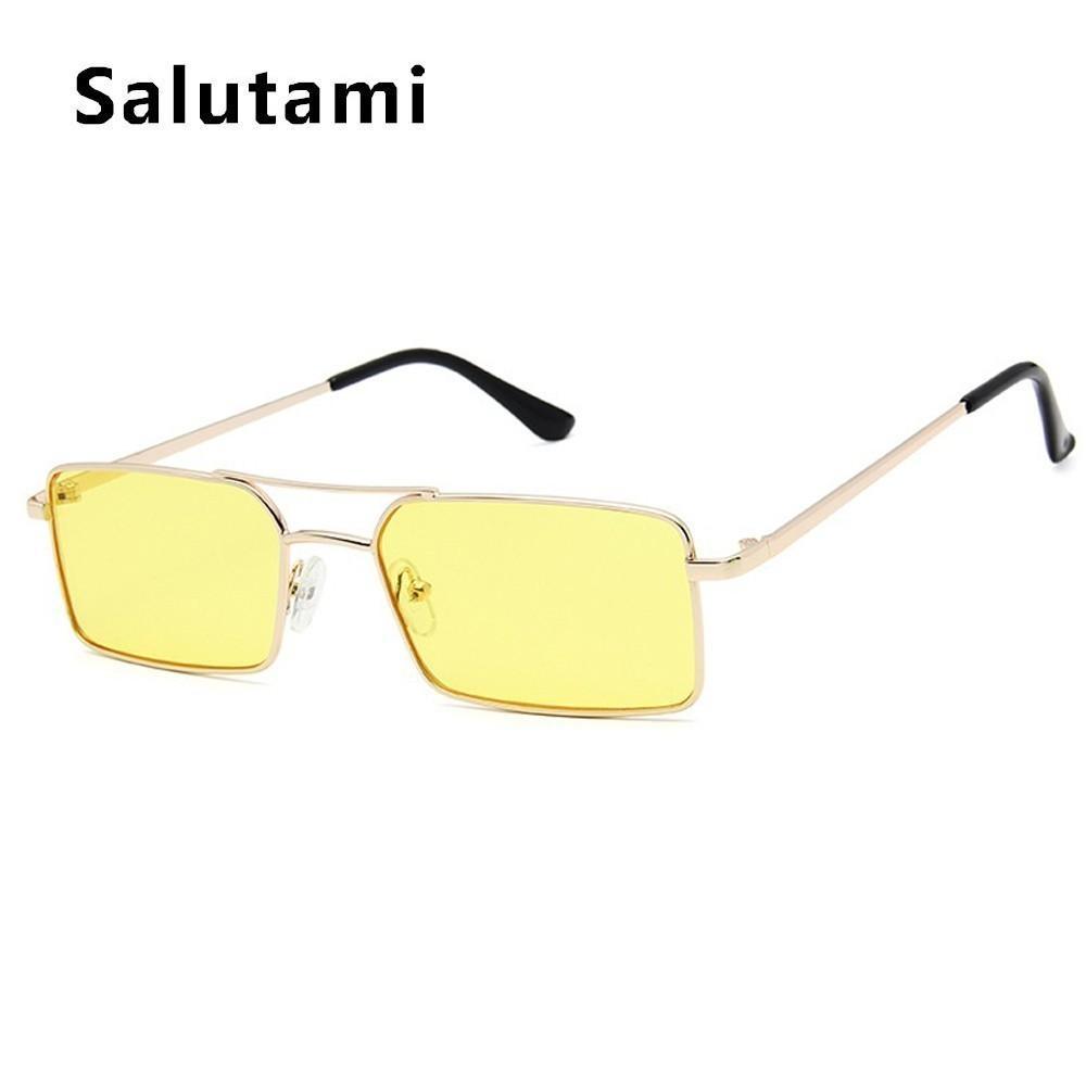 Retro Modern Square Sunglasses With Double Bridge Alloy Frame