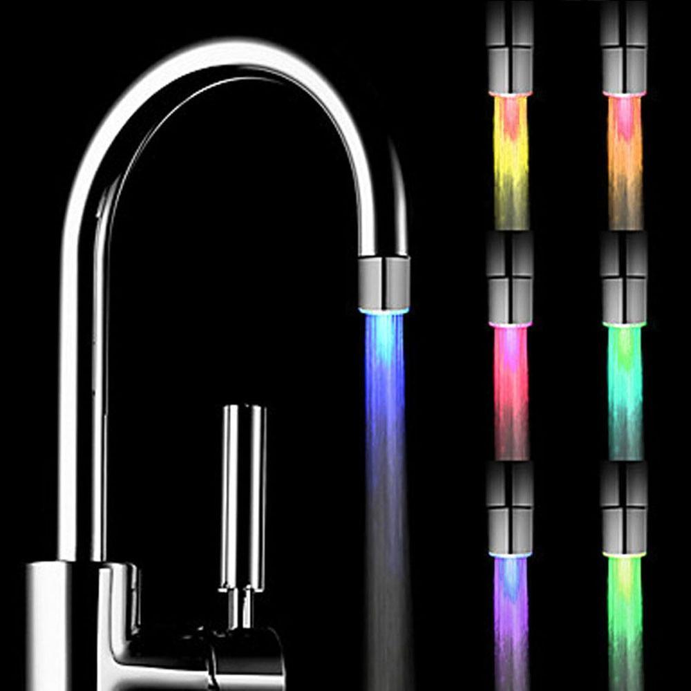 LED Temperature-Sensing Water Faucet Light - Modern Bathroom Decor