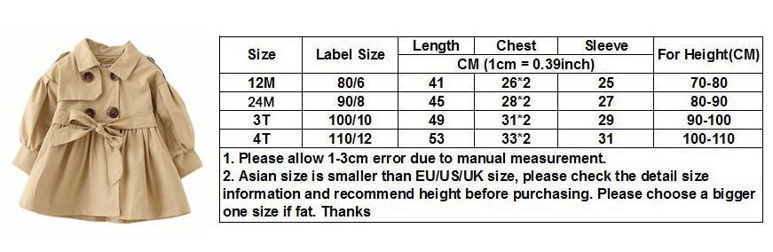 Classic Double-Breasted Cotton Windbreaker Jacket for Baby Girls