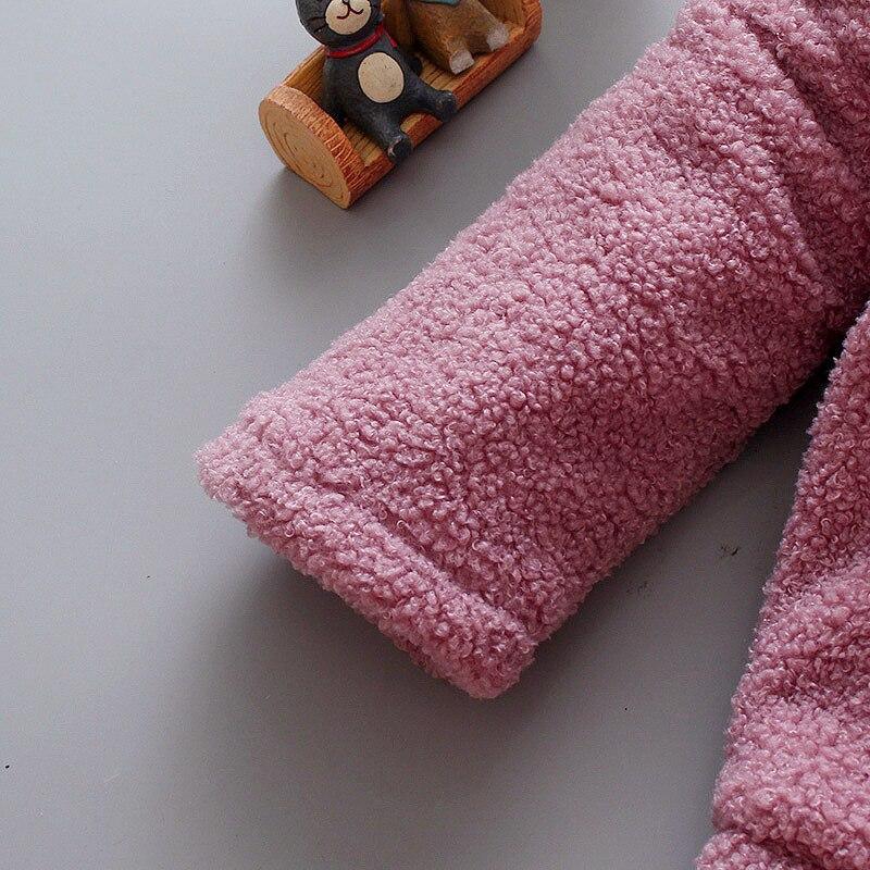 Baby Girls Heart Print Thick Velvet Winter Hoodie Jacket Outerwear
