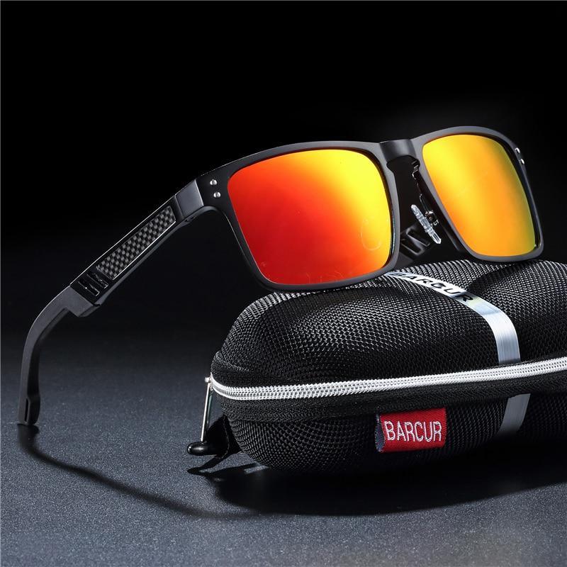 Men's Luxury Sport Polarized Sunglasses, Carbon Fiber UV400 Square
