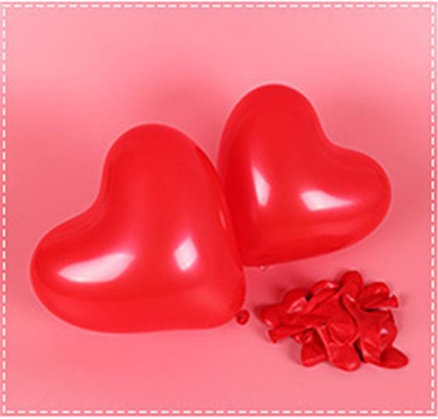 100-Piece Modern Red and Pink Heart Balloons for Parties