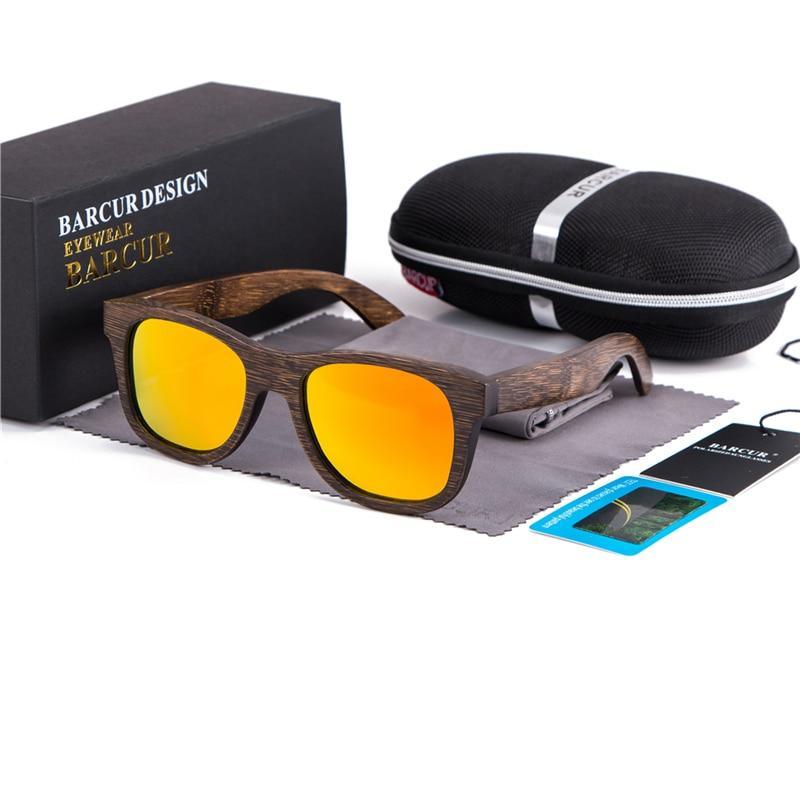 Retro Bamboo Wood Polarized Sunglasses - Unisex Wooden Frames