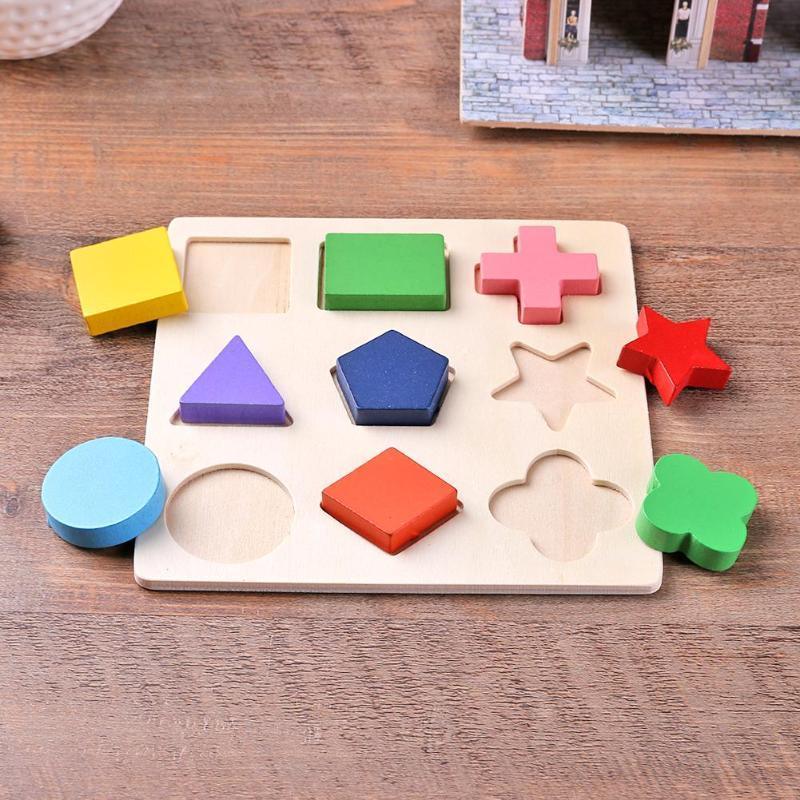 Wooden Geometric Sorting Puzzle – Minimalist Preschool Learning Toy
