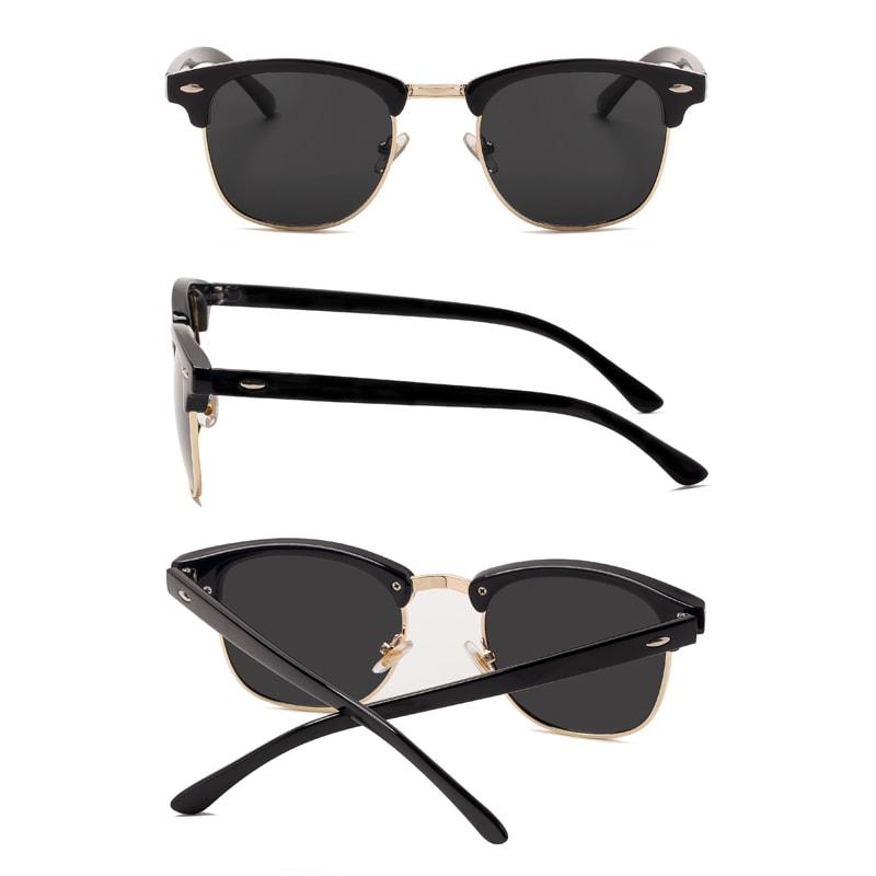 Semi Rimless Retro Classic Polarized Sunglasses, UV400