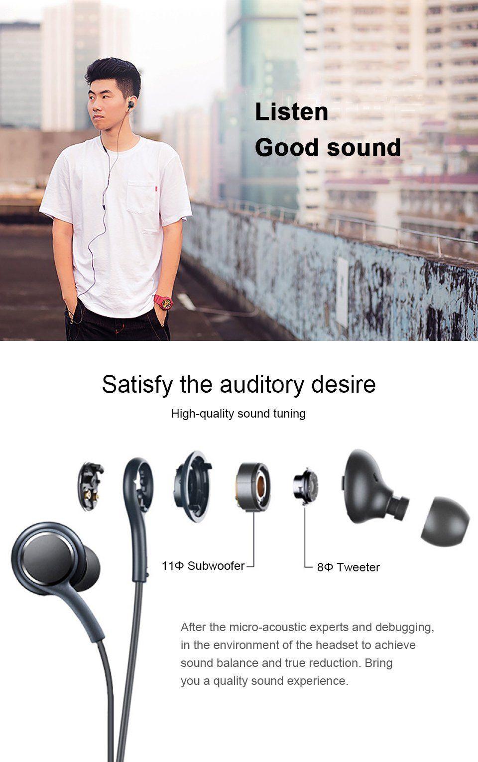 Stereo In-Ear Headphones with Mic & Noise Isolation - Black