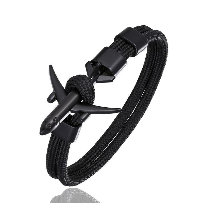 Minimalist Airplane Hook Rope Bracelet for Men and Women