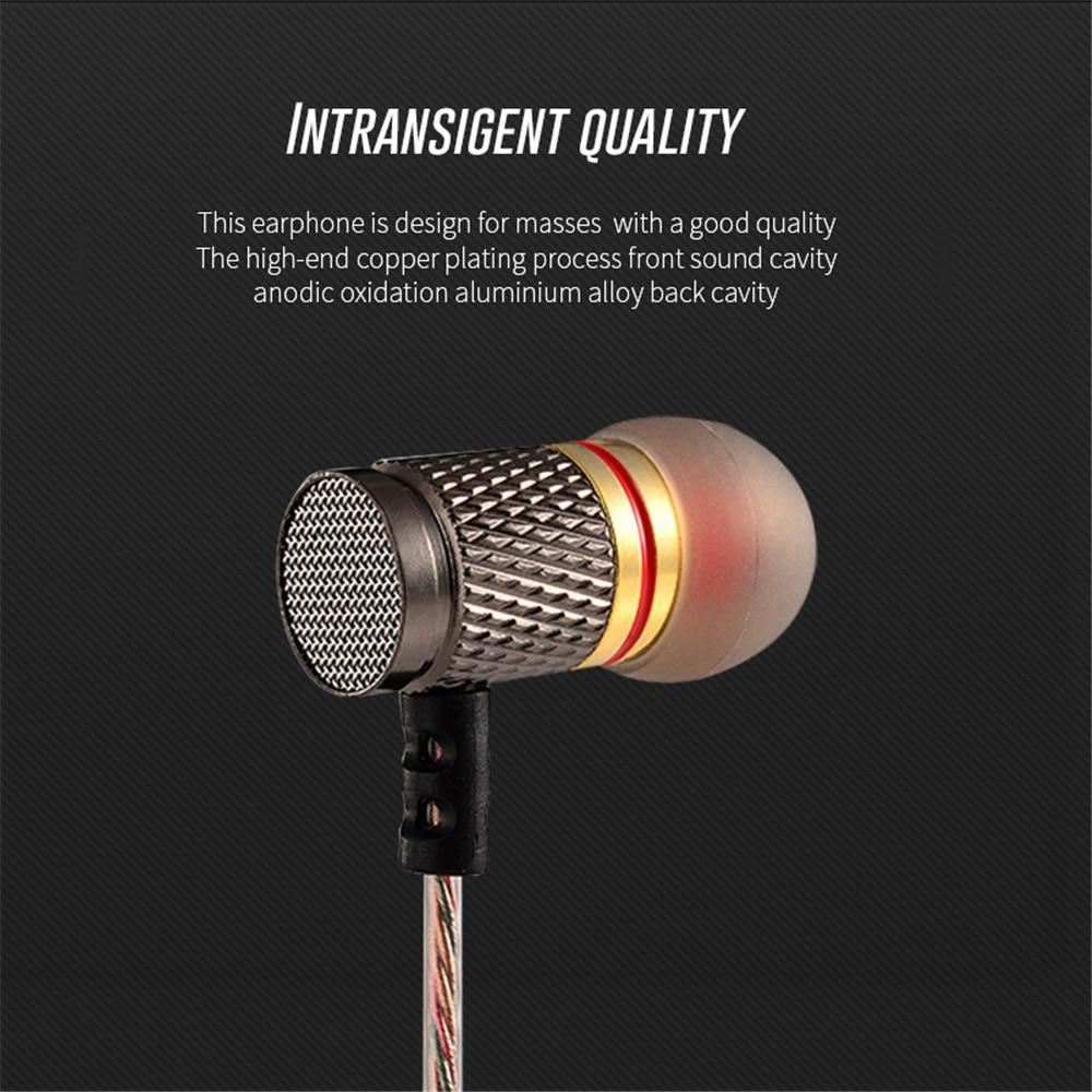 HiFi Metal Sport Earbuds with Heavy Bass & 3.5mm Wired Connector