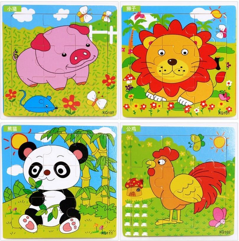 Wooden 3D Mosaic Animal Puzzle Educational Kids Toy Small Square