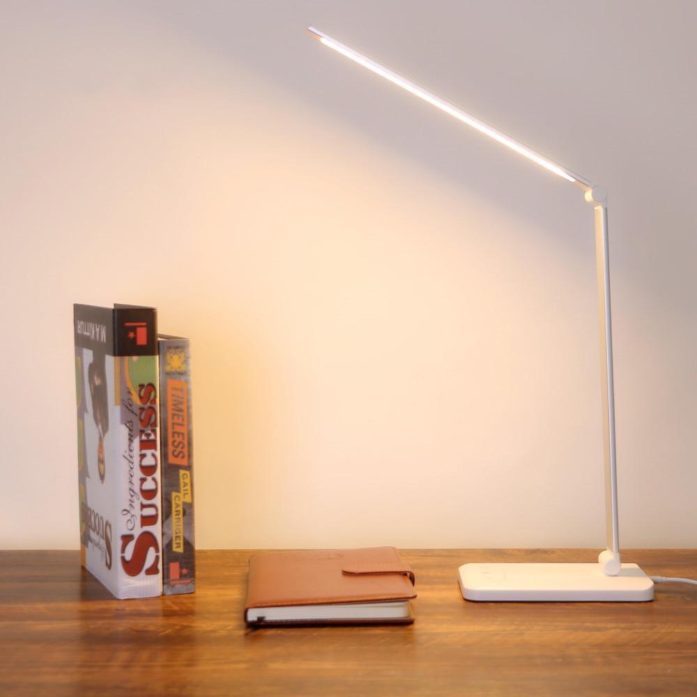 Minimalist Dimmable LED Desk Lamp with USB Charger & Timer