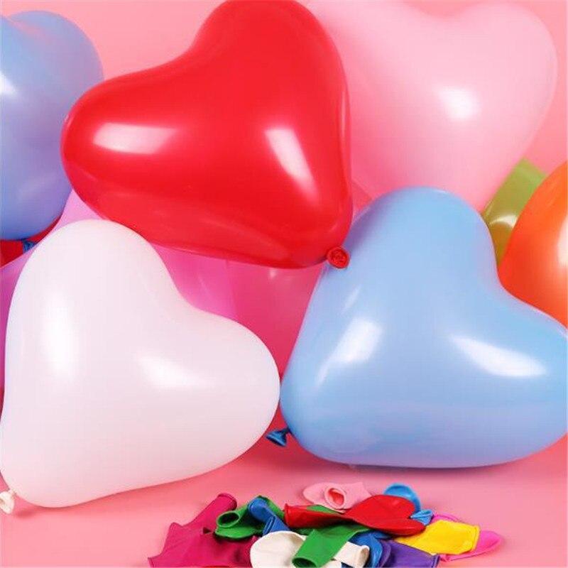 100-Piece Heart-Shaped Red and Pink Latex Balloons