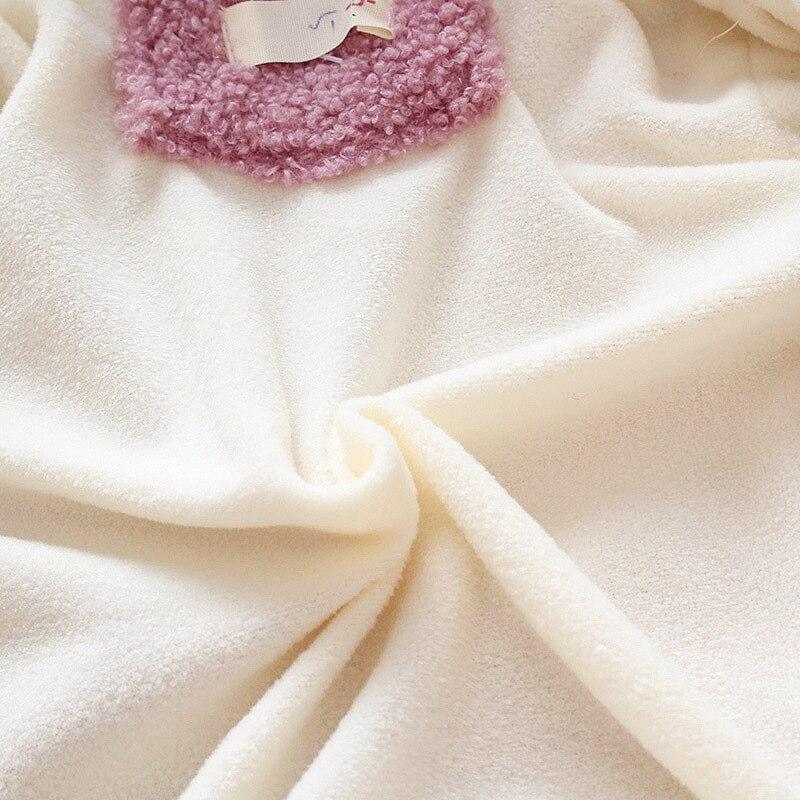 Baby Girls Heart Print Thick Velvet Winter Hoodie Jacket Outerwear