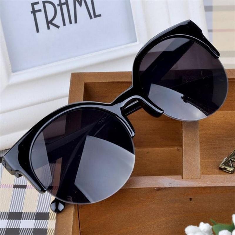 Luxury retro round cat-eye sunglasses with modern aesthetic
