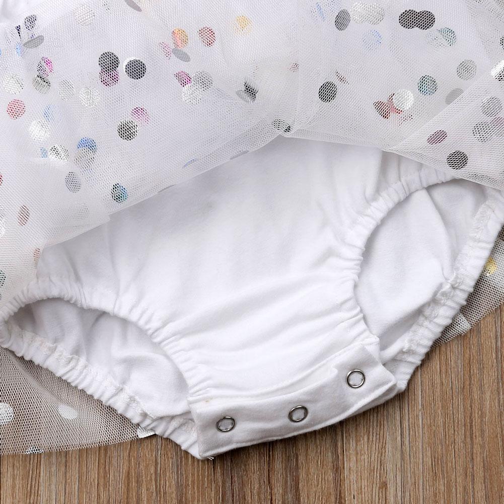 Newborn Girls Sequin Polka Dot Tulle Romper Dress