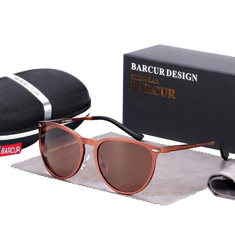Vintage Round Polarized Sunglasses with Aluminum Magnesium Frame