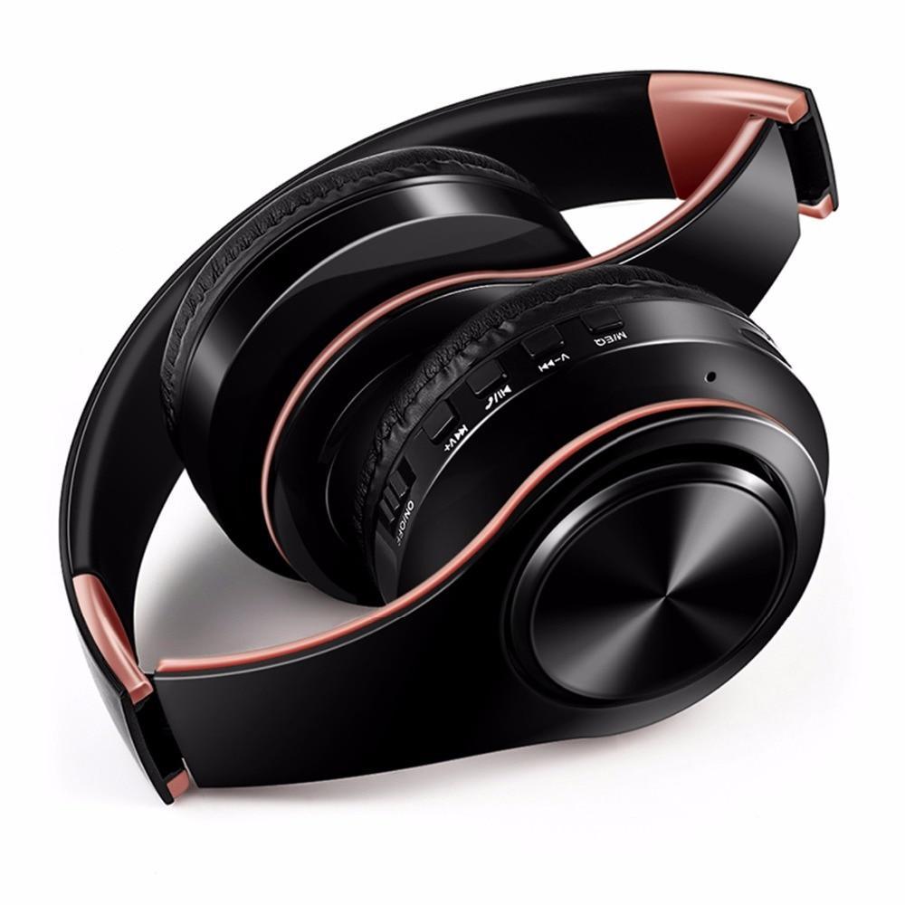 Wireless Bluetooth Stereo Headset with Microphone - White & Gold