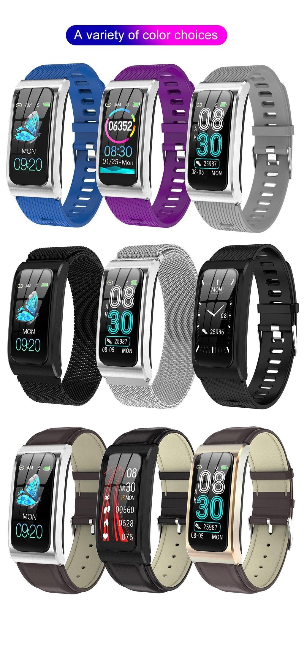 Luxury Metal Smart Watch 1.14" Fitness Tracker Heart Rate Monitor