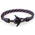 Black Anchor Paracord Survival Bracelet with Magnetic Clasp