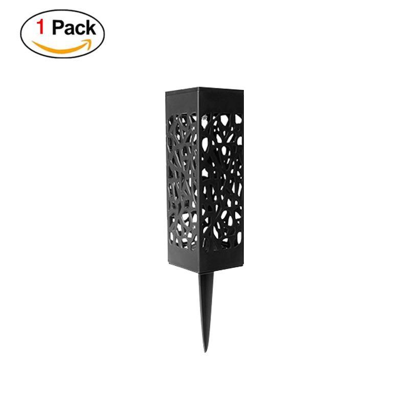 8-Pack Retro Waterproof Solar LED Lamps in Black Stainless Steel